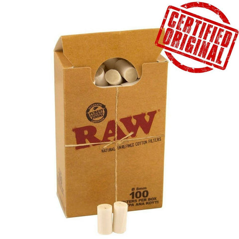 Raw Organic Cotton Filter Box - 100 Filter Tips
