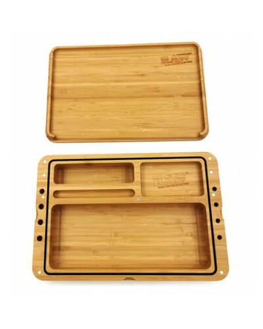 RAW Spirit Box Wooden Rolling Tray Opened
