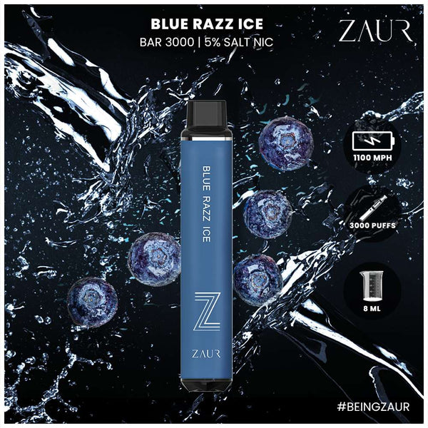 Zaur Blue Razz Ice Disposable Bar